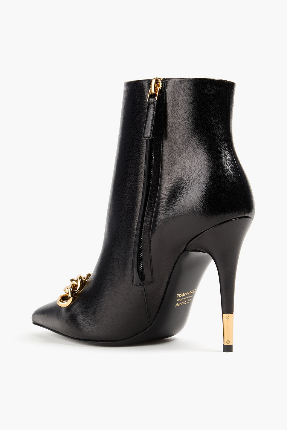  Tom Ford - Iconic Chain 105 Leather Ankle Boots - Black - Eu 36.5 