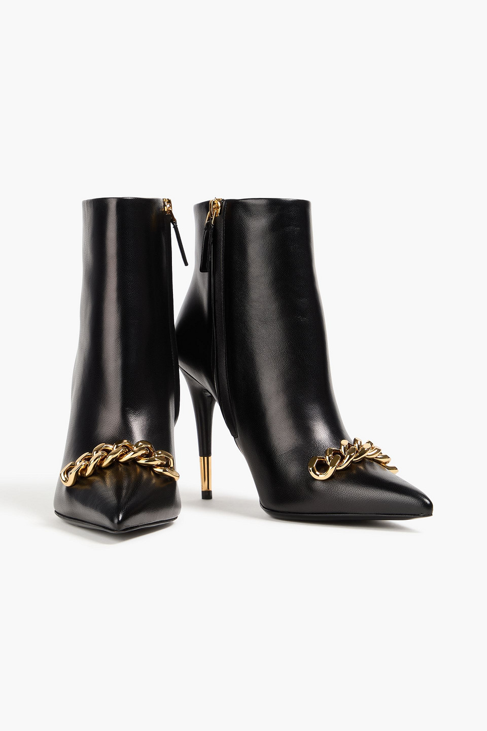  Tom Ford - Iconic Chain 105 Leather Ankle Boots - Black - Eu 36.5 