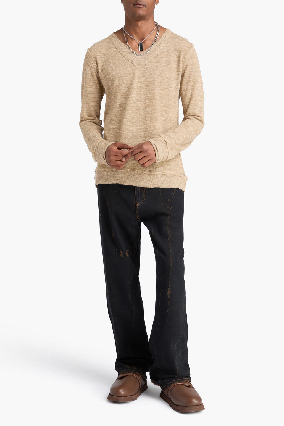  Dolce&gabbana - Melierter Strickpullover - Neutral - It 48 