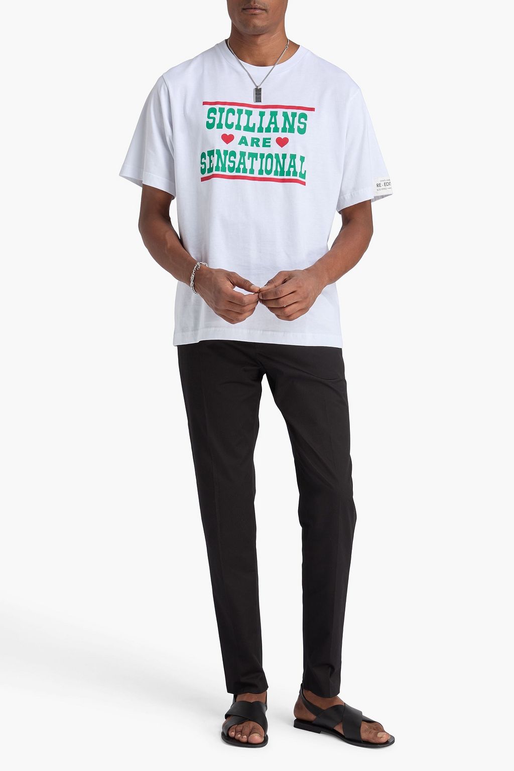 DOLCE&GABBANA Printed cotton-jersey T-shirt