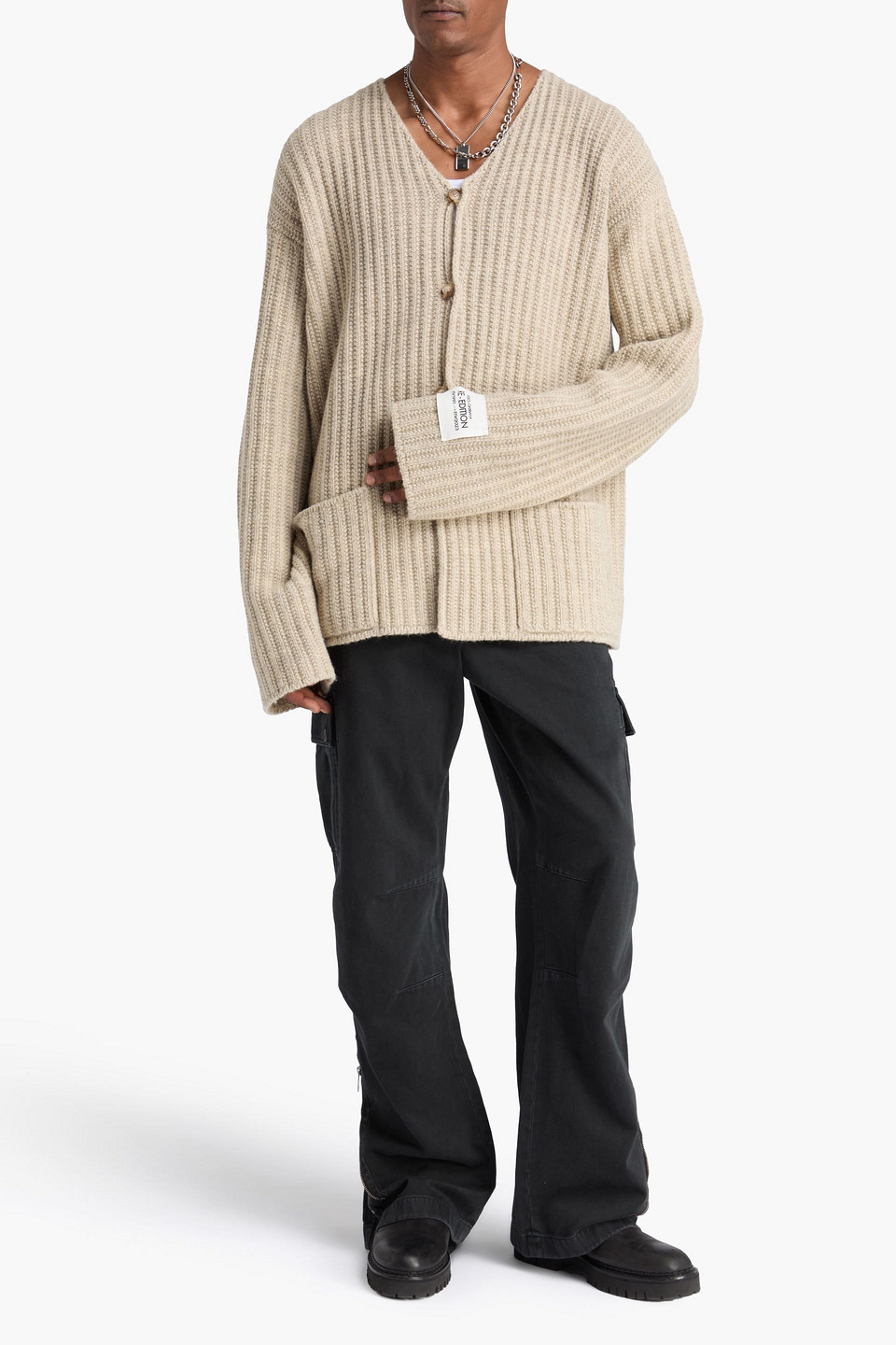  Dolce&gabbana - Cardigan Aus Gerippter Wolle - Neutral - Xl 
