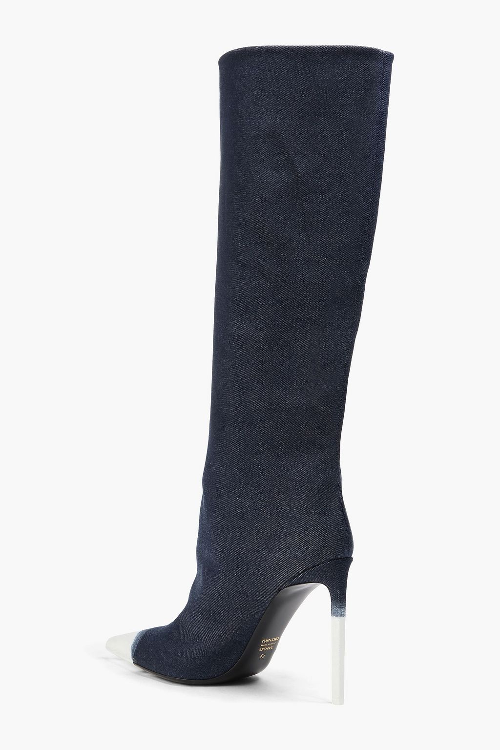 TOM FORD Painted denim knee boots