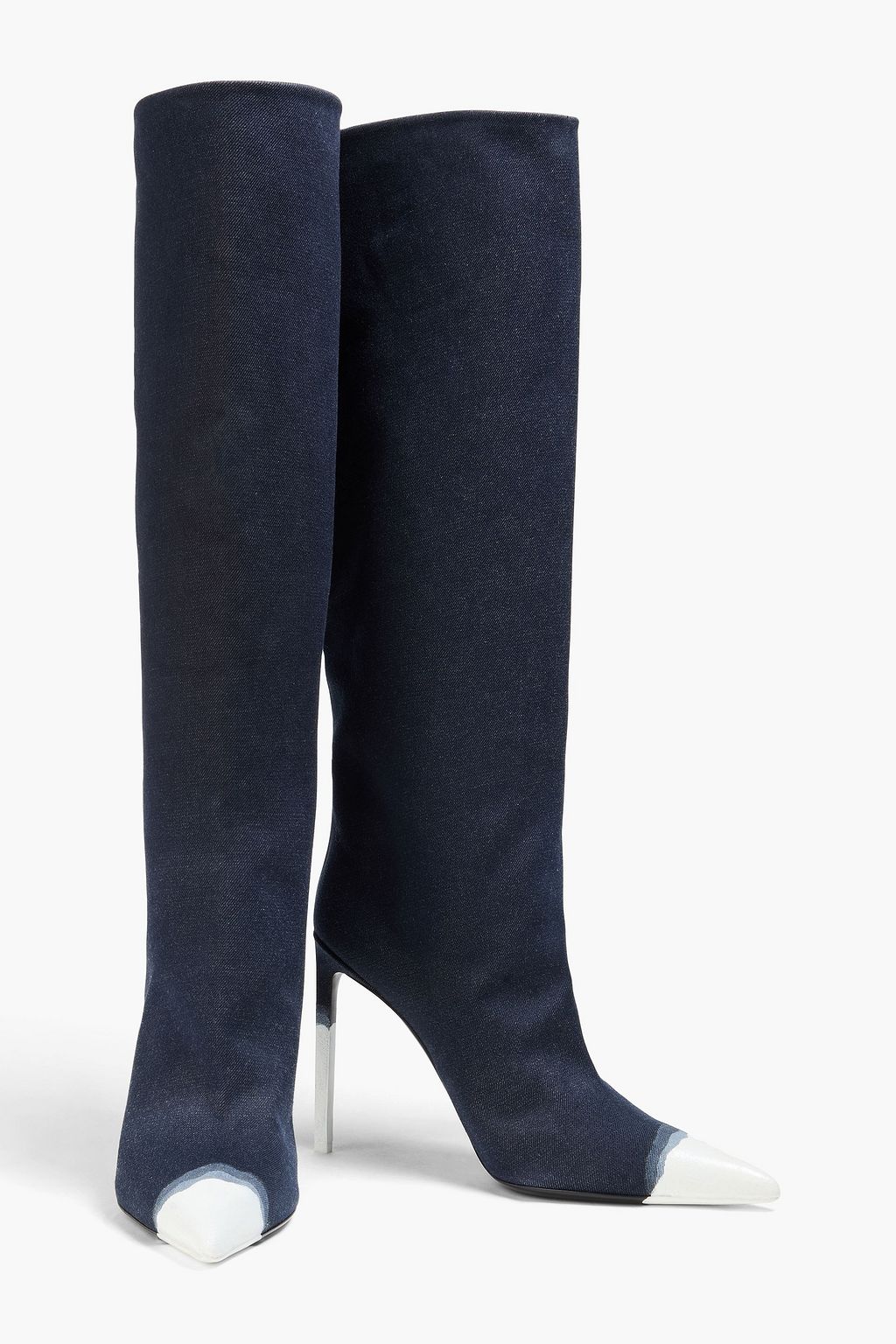 TOM FORD Painted denim knee boots