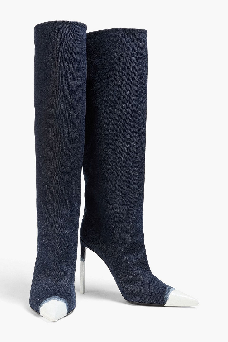  Tom Ford - Painted Denim Knee Boots - Blue - Eu 38.5 