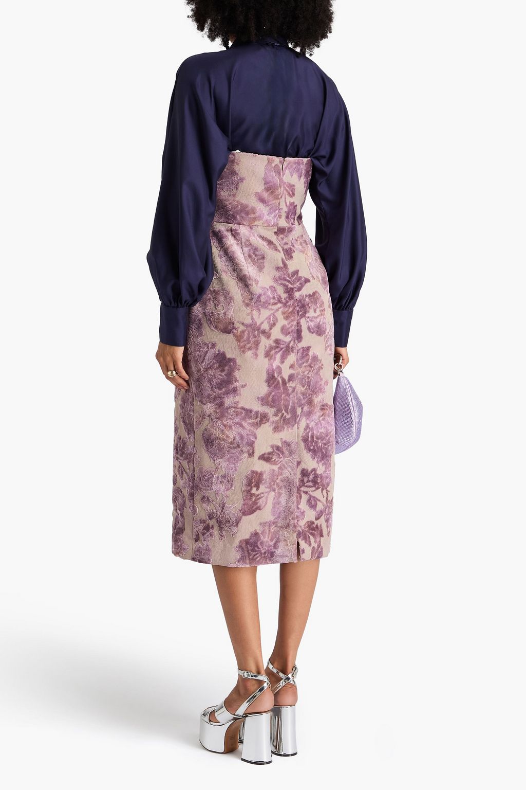 DRIES VAN NOTEN デヴォレベルベット ミディワンピース ストラップレス