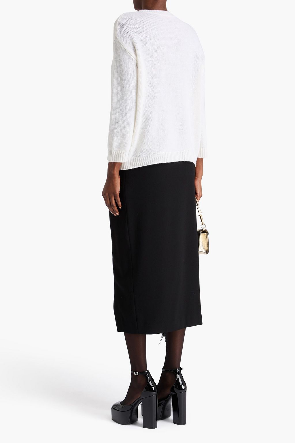 VALENTINO GARAVANI Studded cutout cashmere sweater