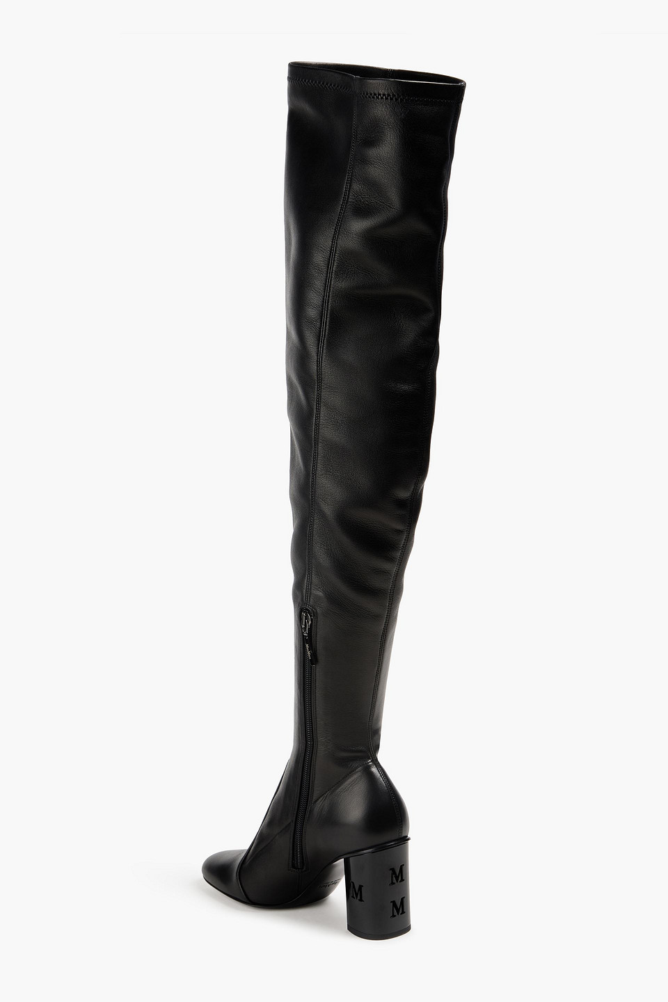  Max Mara - Damier Overknees Aus Leder - Schwarz - Eu 35 