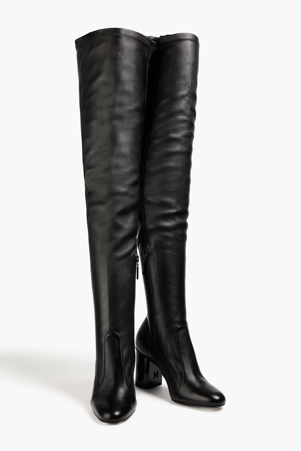 MAX MARA Damier leather thigh boots
