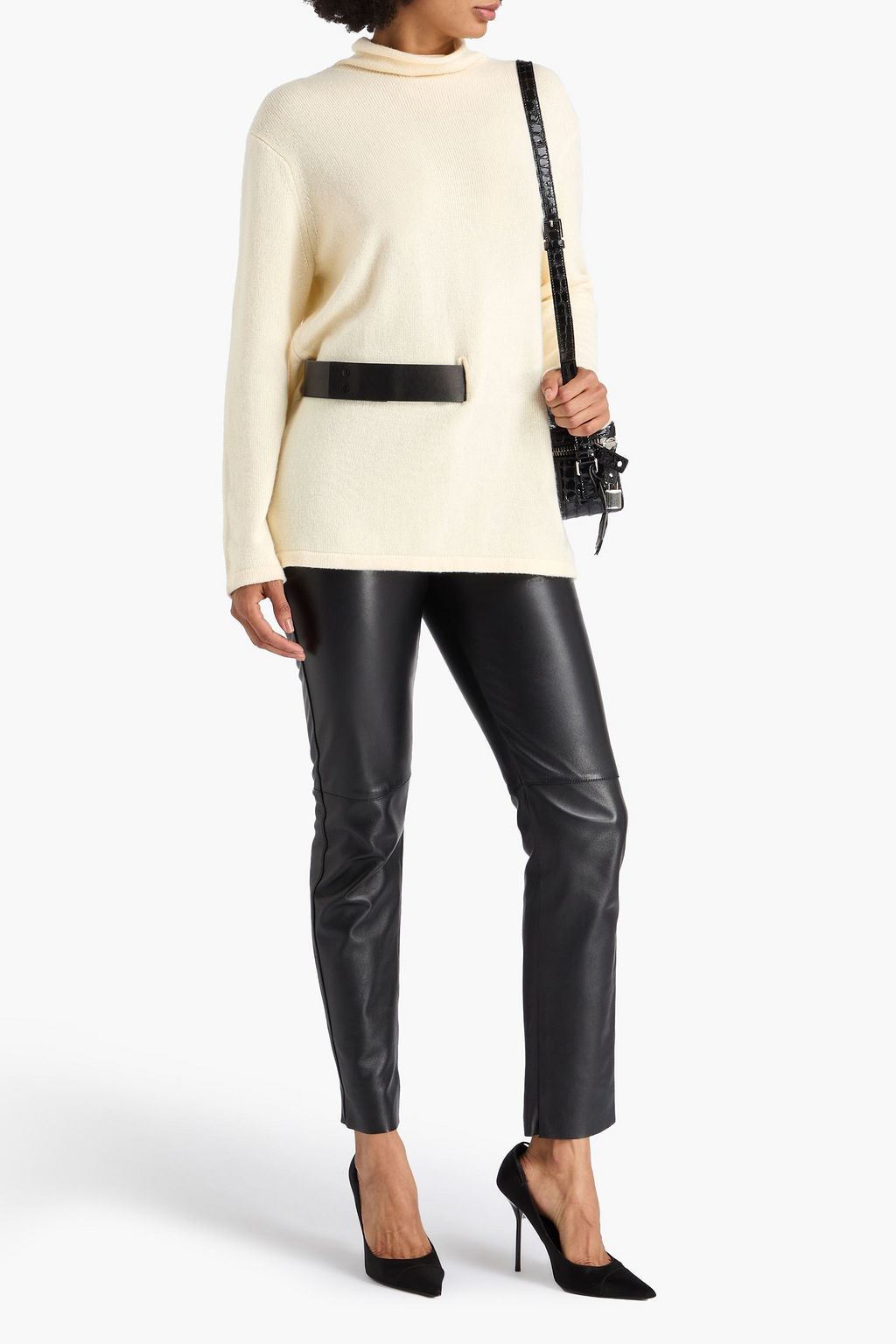 TOM FORD Belted cashmere turtleneck sweater