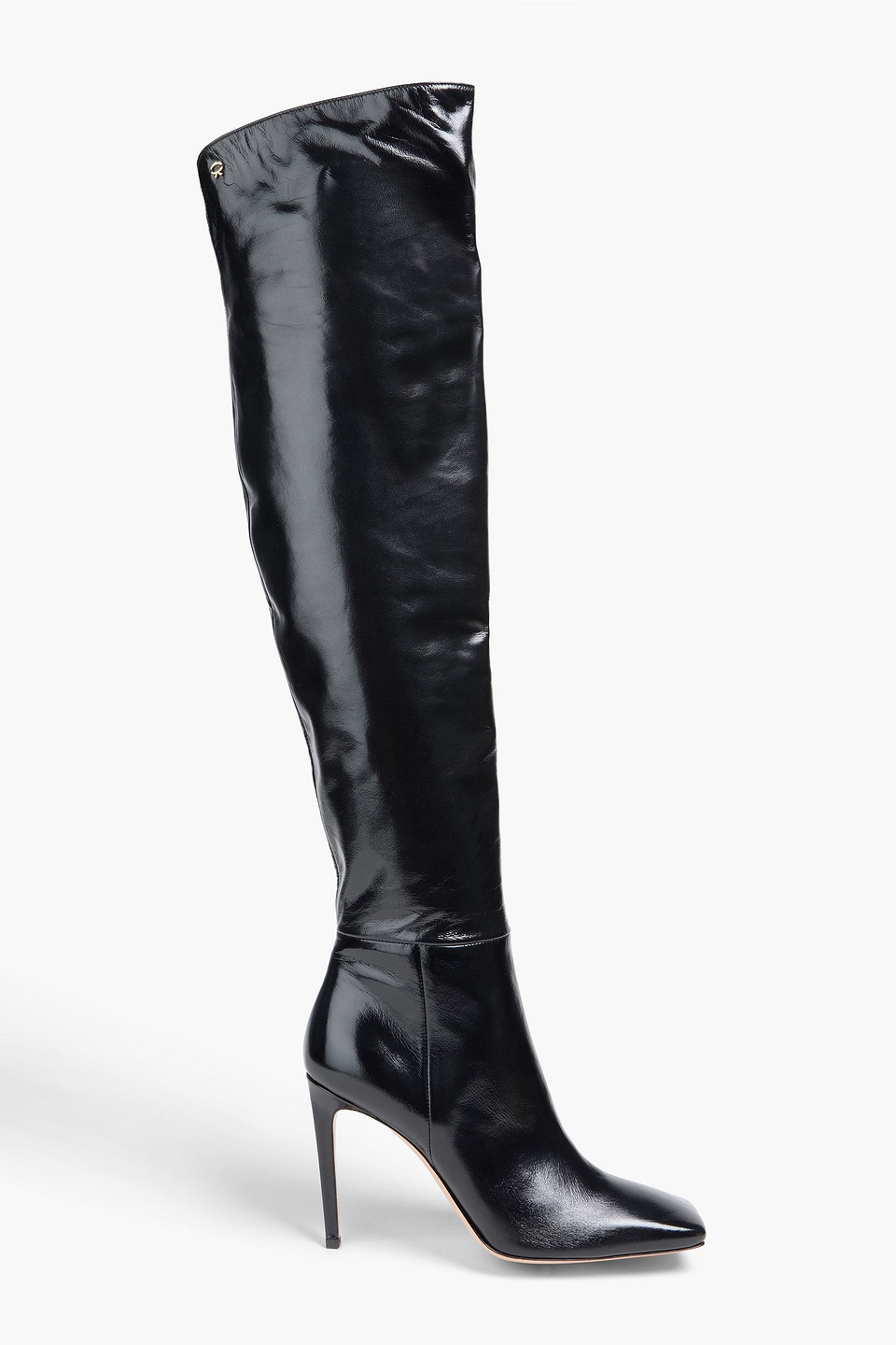 Gianvito Rossi Christina Glossed-leather Over-the-knee Boots In Black