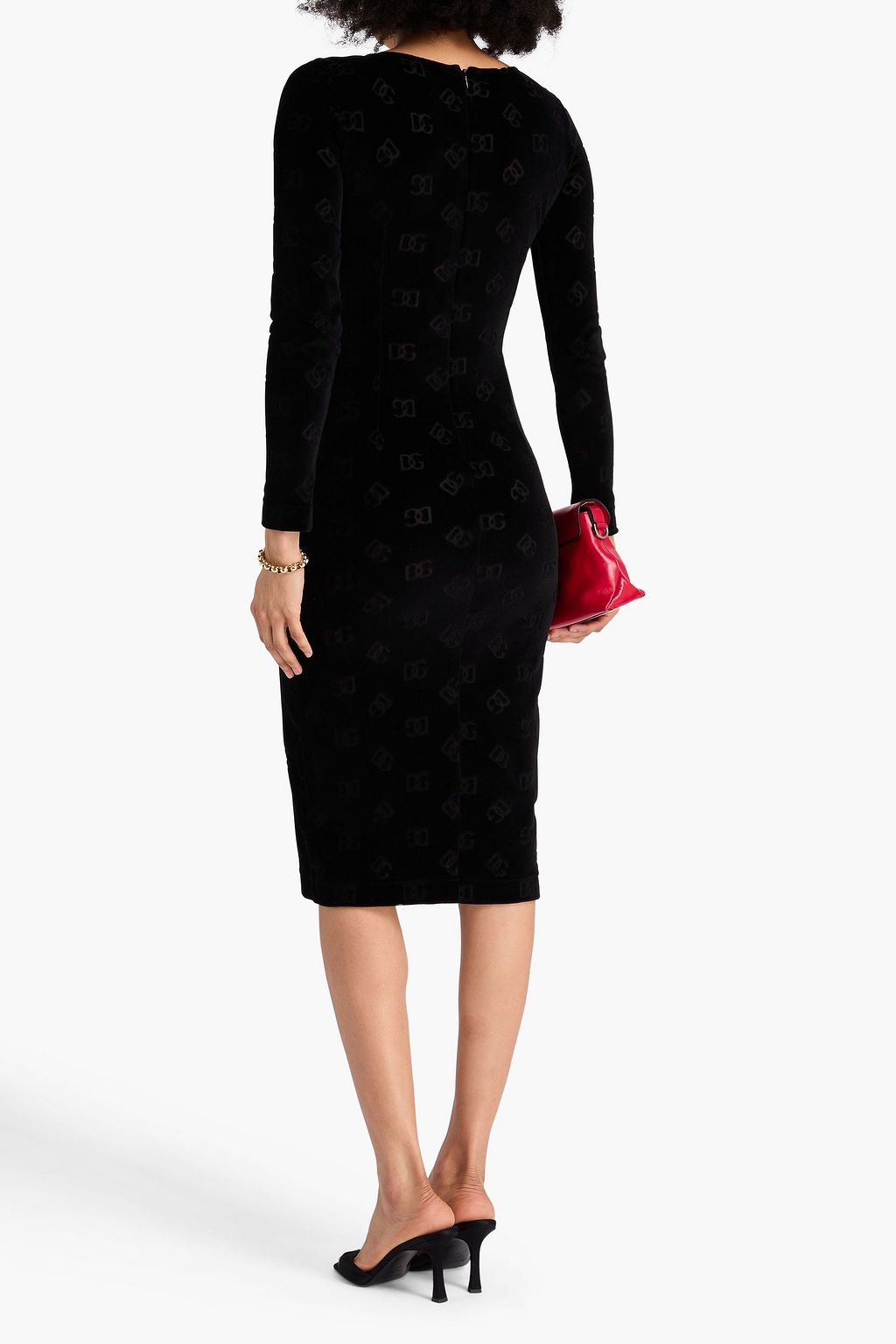 DOLCE&GABBANA Burnout cotton-velvet dress