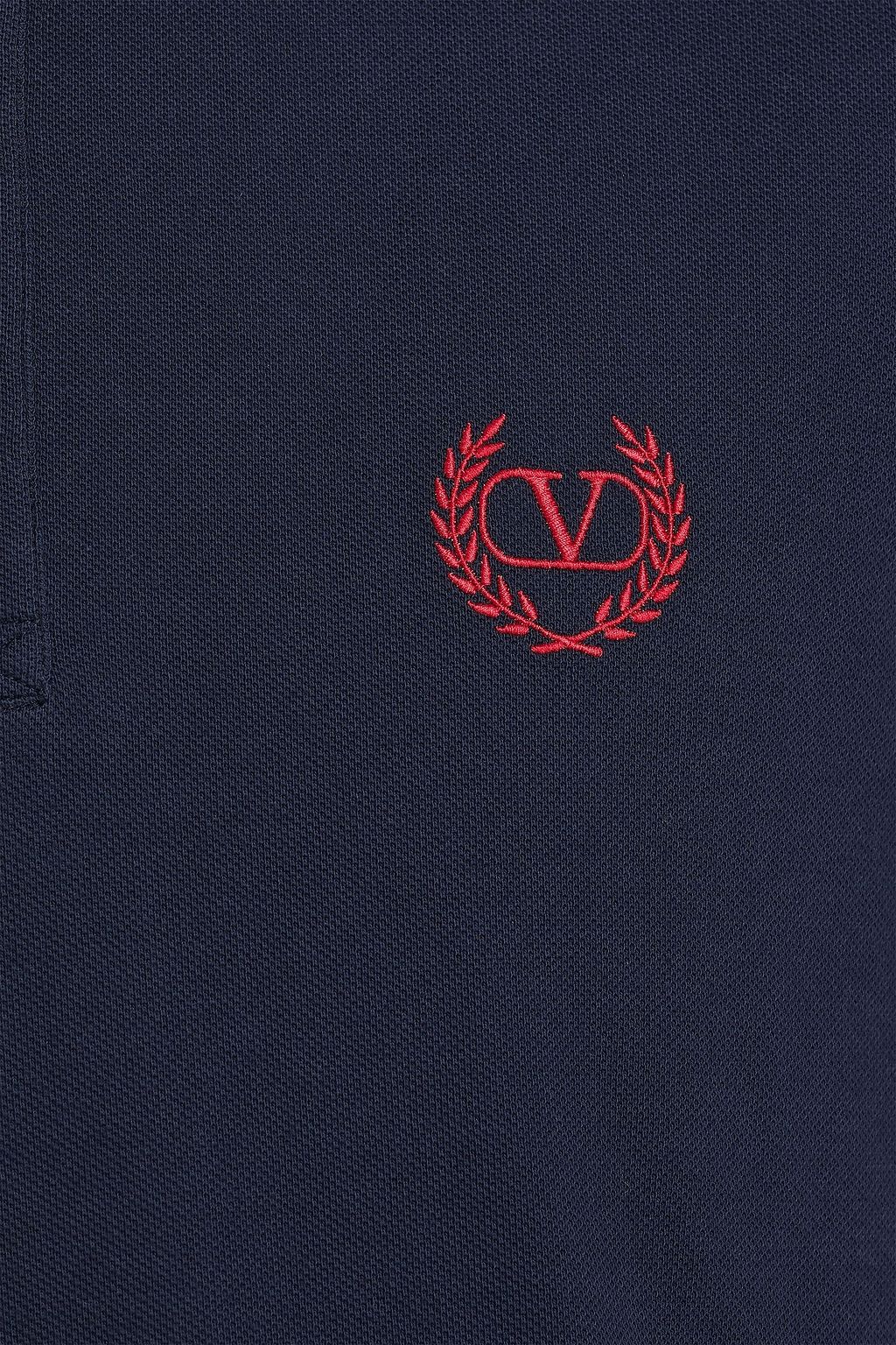 VALENTINO GARAVANI Embroidered cotton-piqué polo shirt