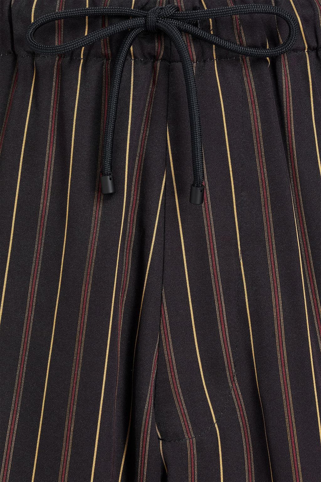 DRIES VAN NOTEN Striped satin drawstring shorts