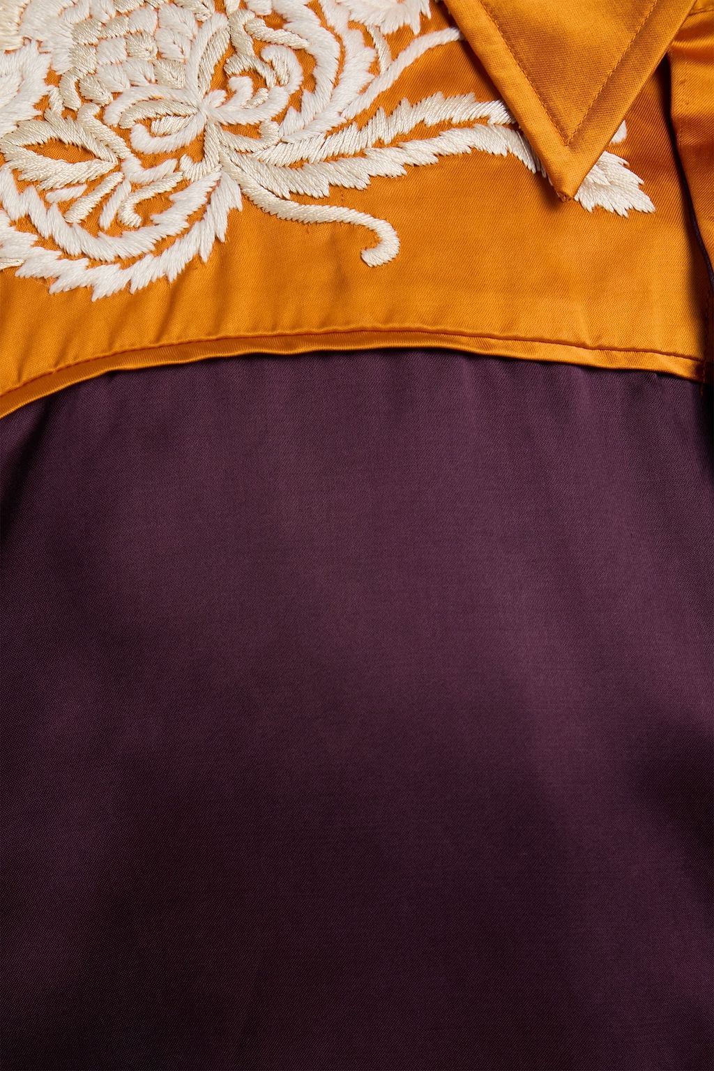 DRIES VAN NOTEN Embroidered two-tone satin shirt
