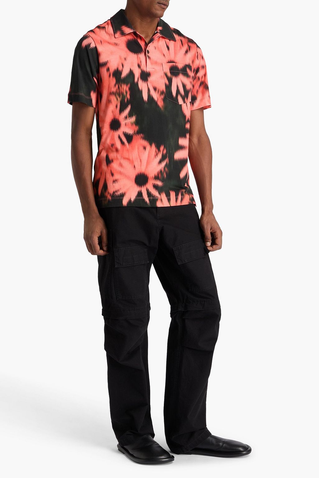 DRIES VAN NOTEN 프린트 코튼 저지 폴로 셔츠