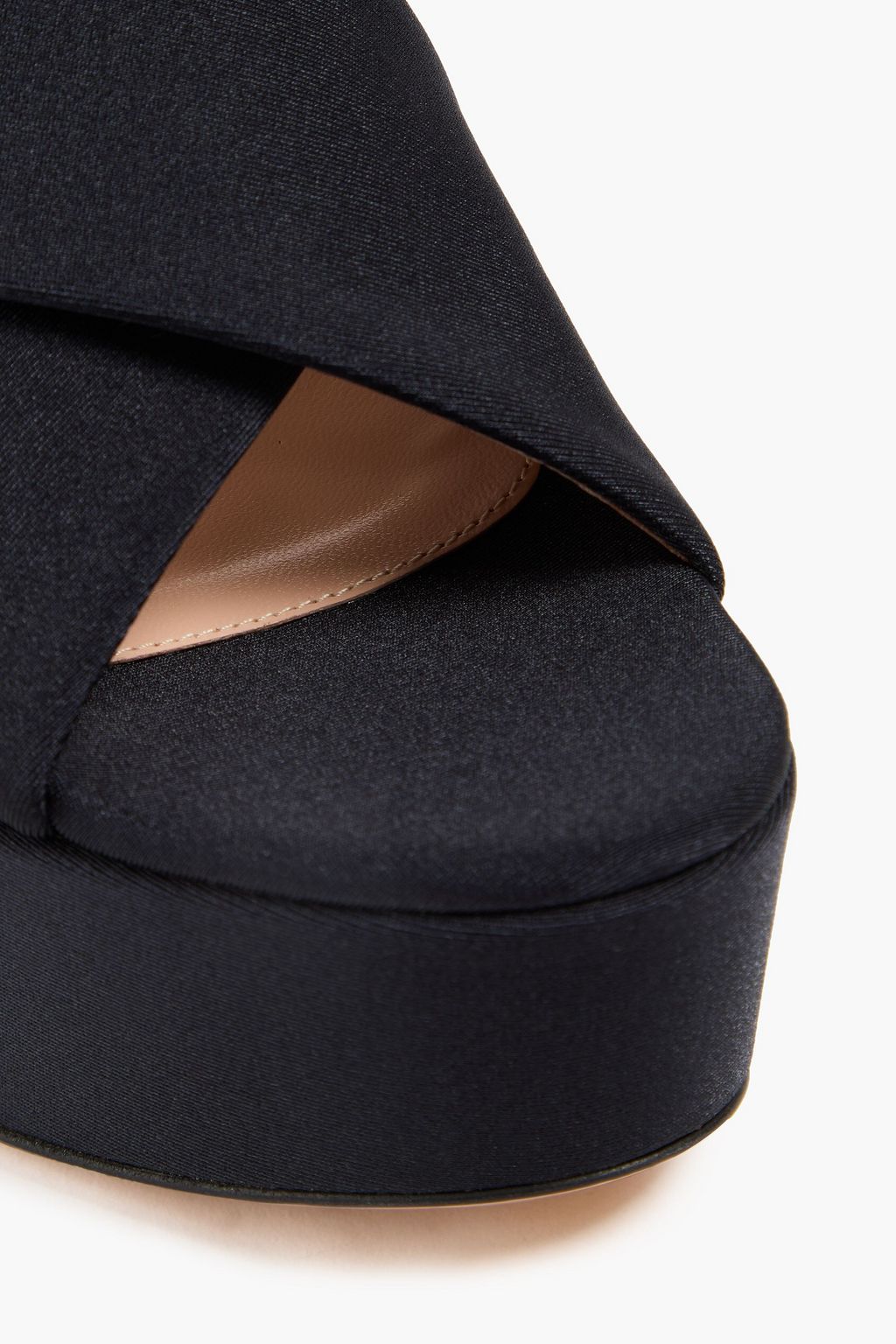 GIANVITO ROSSI Plateau-Mules aus glänzendem Jersey