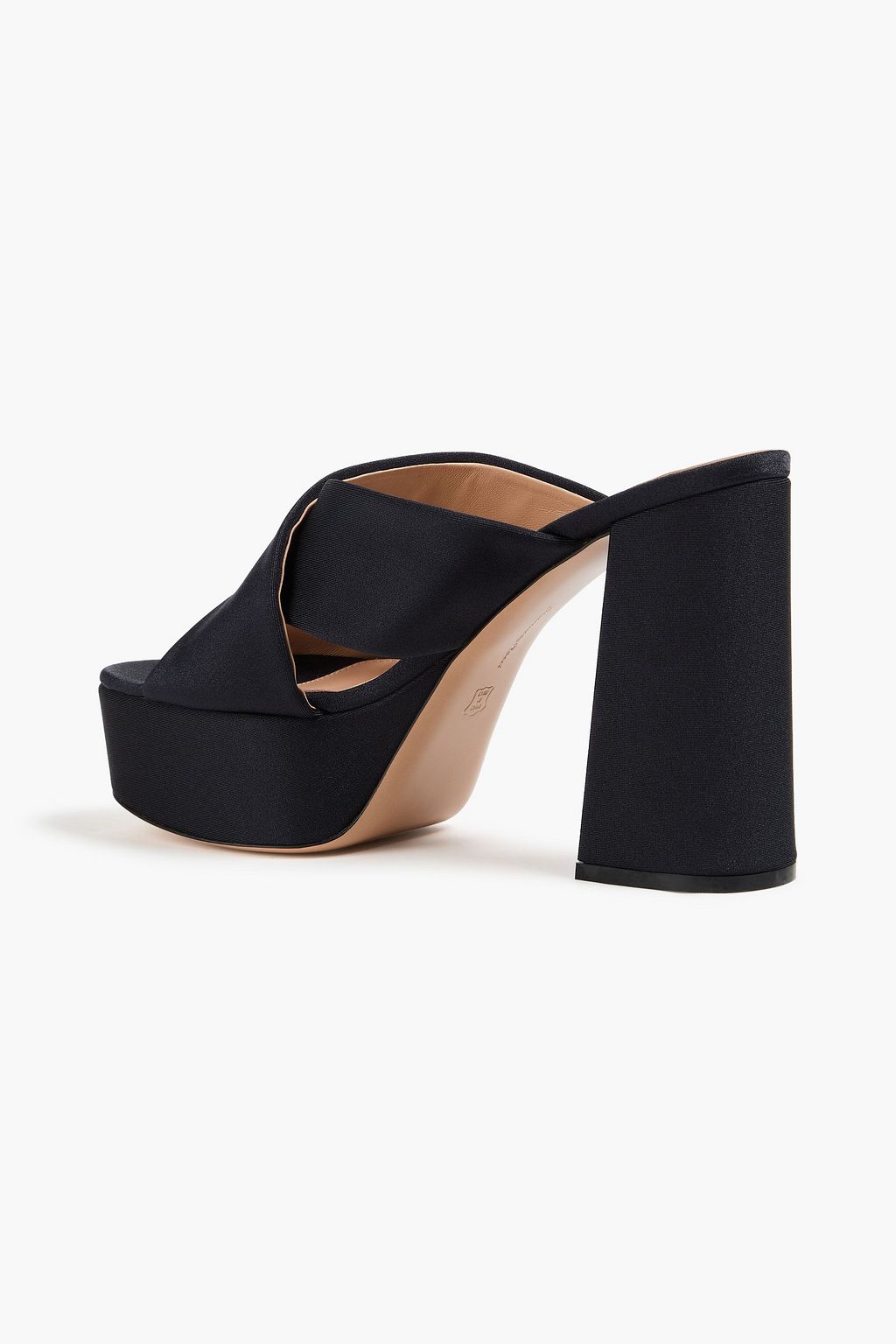 GIANVITO ROSSI Plateau-Mules aus glänzendem Jersey