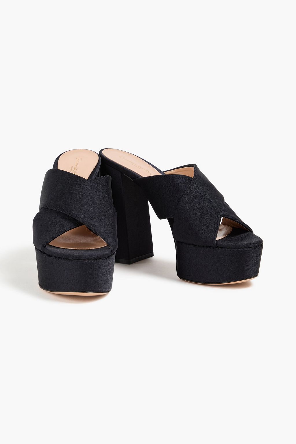 GIANVITO ROSSI Plateau-Mules aus glänzendem Jersey