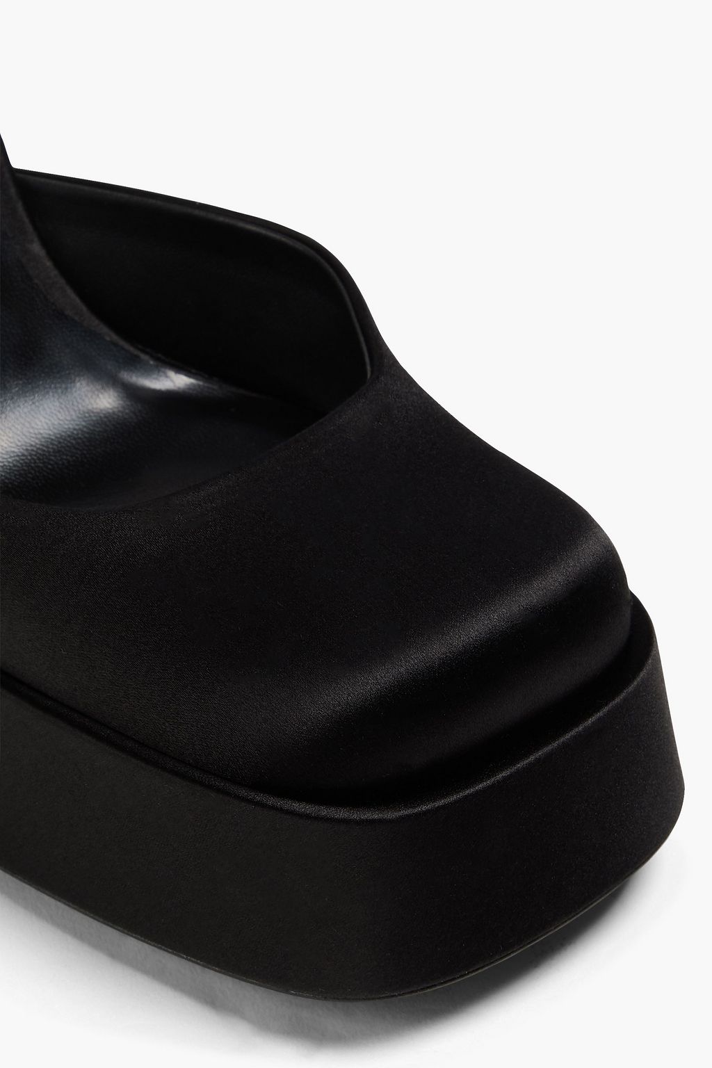 VERSACE Crystal-embellished satin platform pumps