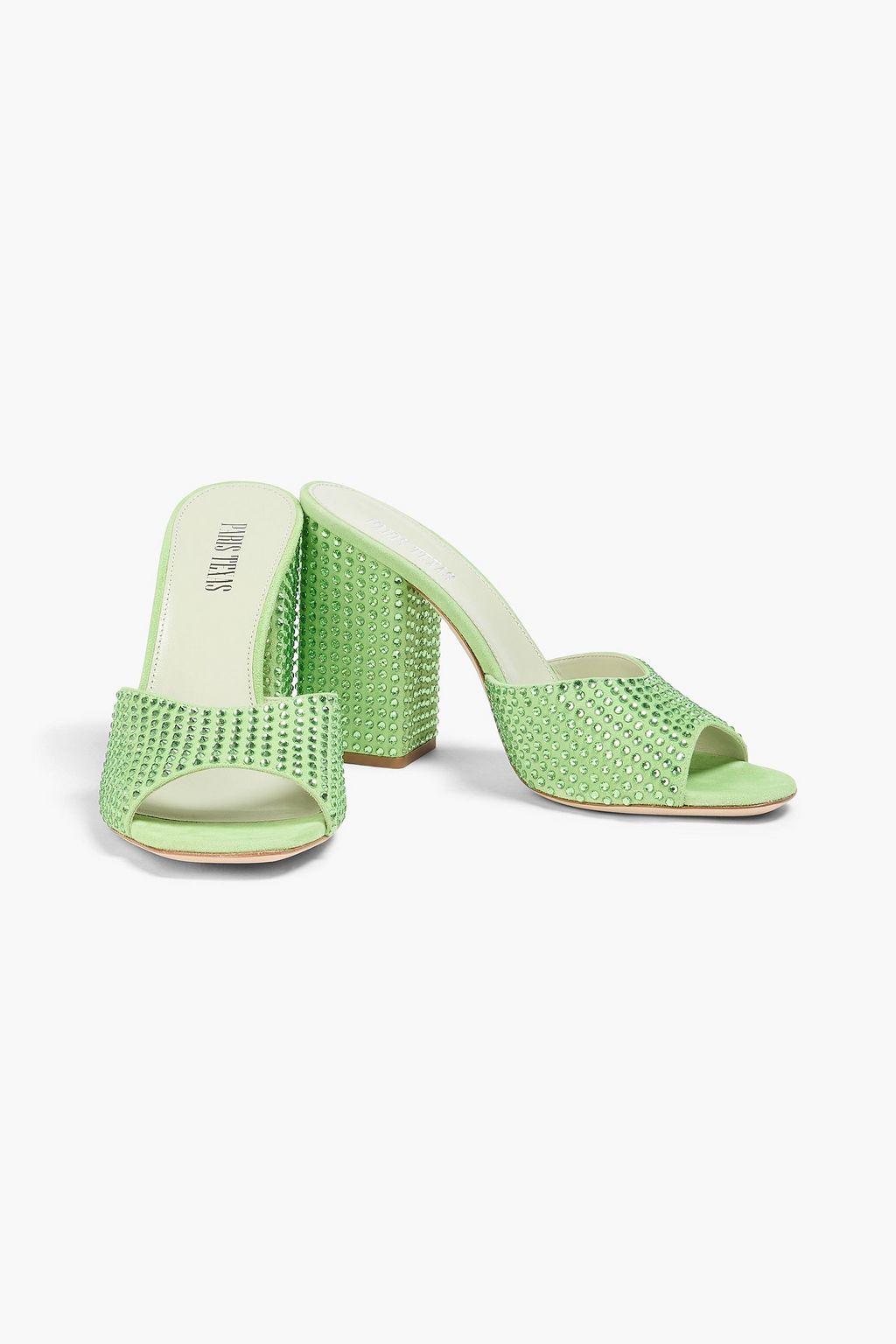 PARIS TEXAS Holly Anja crystal-embellished suede mules