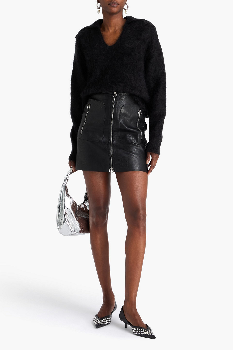  Stella Mccartney - Minirock Mit Reißverschlussdetails - Schwarz - It 44 