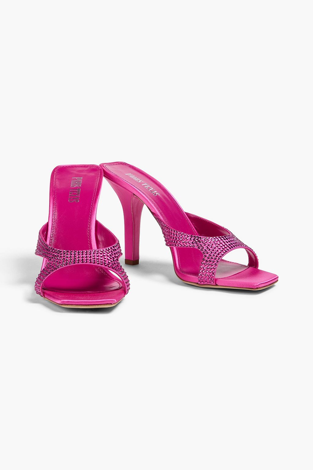 PARIS TEXAS Kate crystal-embellished satin sandals