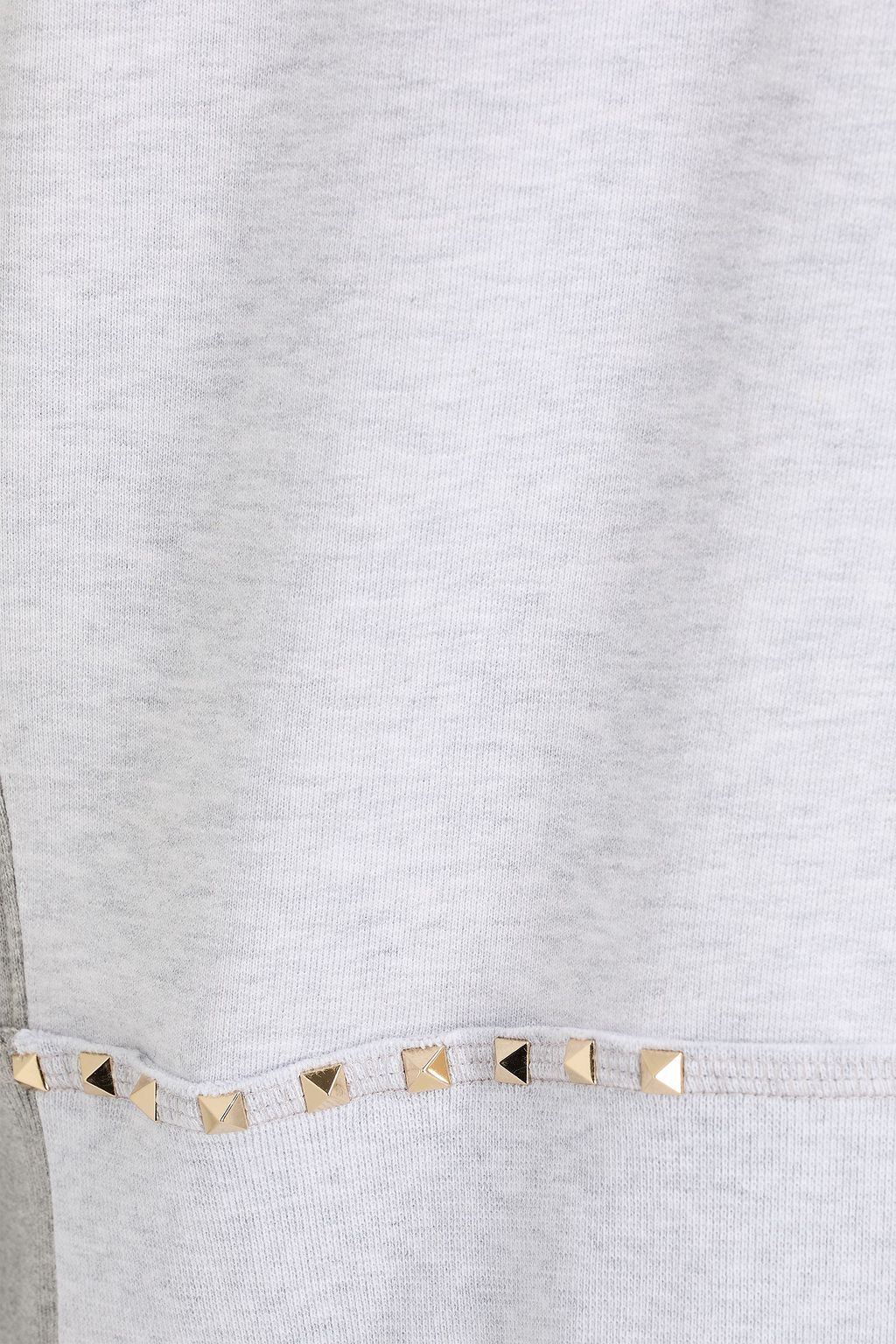 VALENTINO GARAVANI Studded two-tone French cotton-terry hoodie