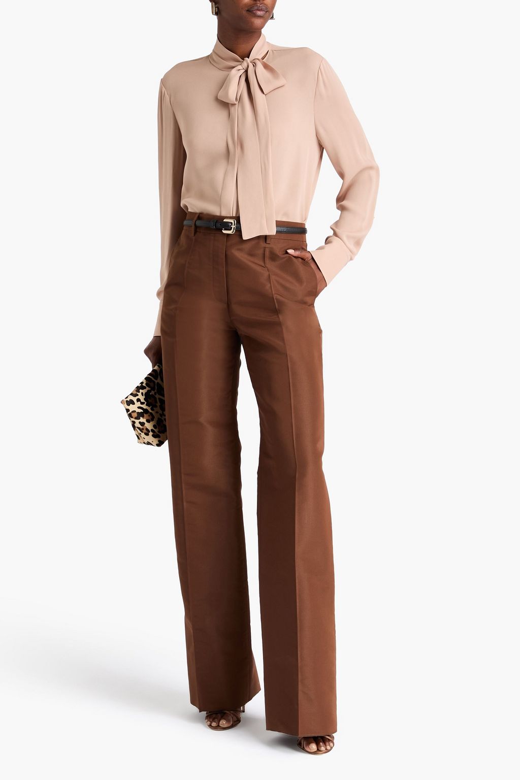 VALENTINO GARAVANI Pussy-bow silk-georgette shirt