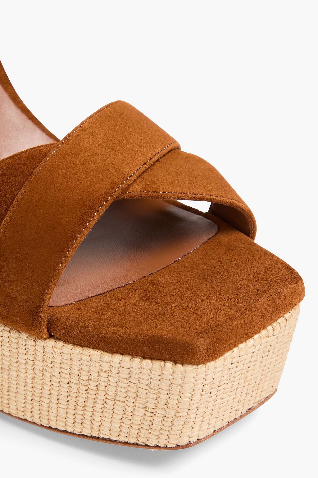 JIMMY CHOO صندل بنعل سميك من الشامواه