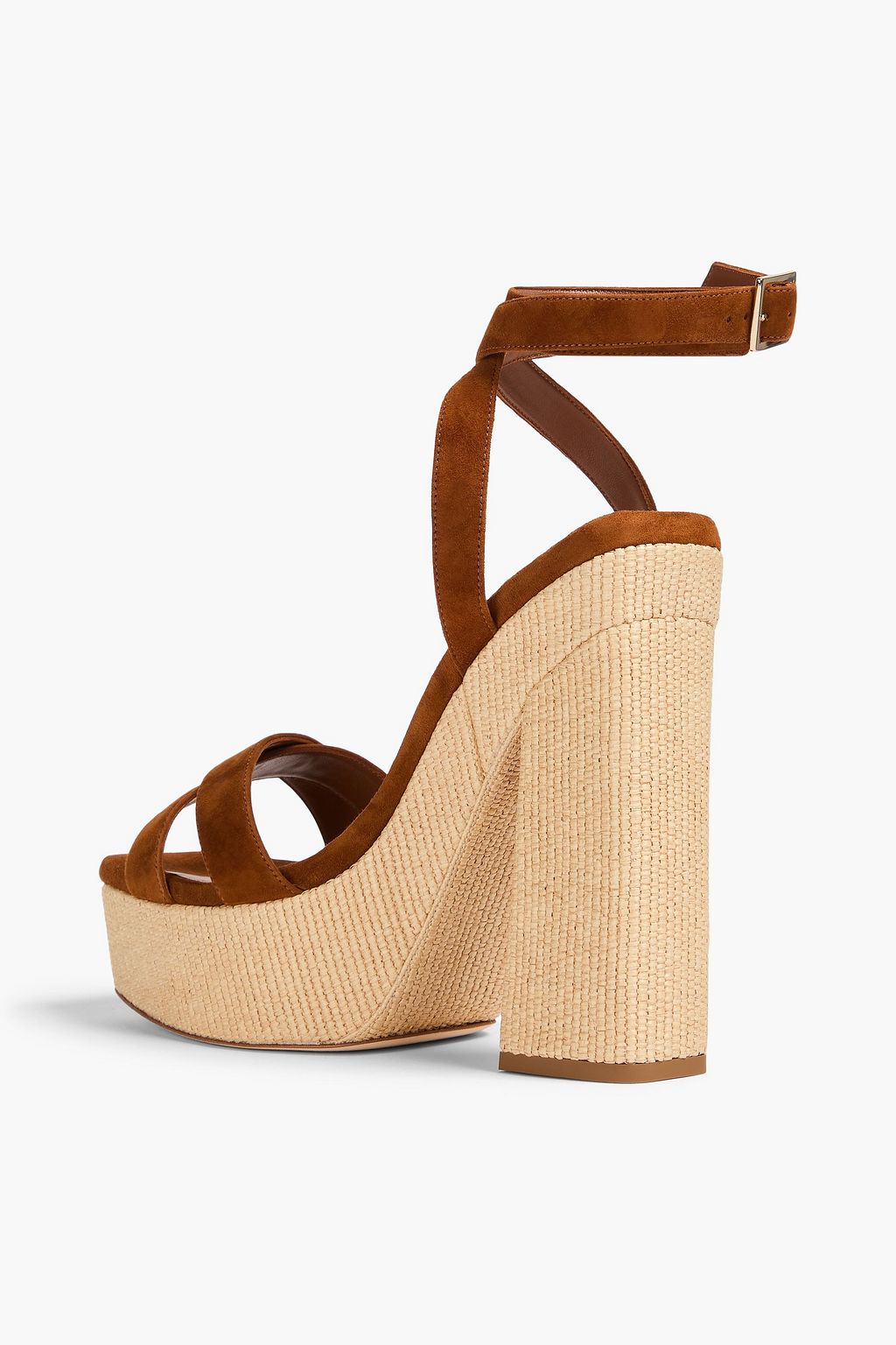 JIMMY CHOO صندل بنعل سميك من الشامواه