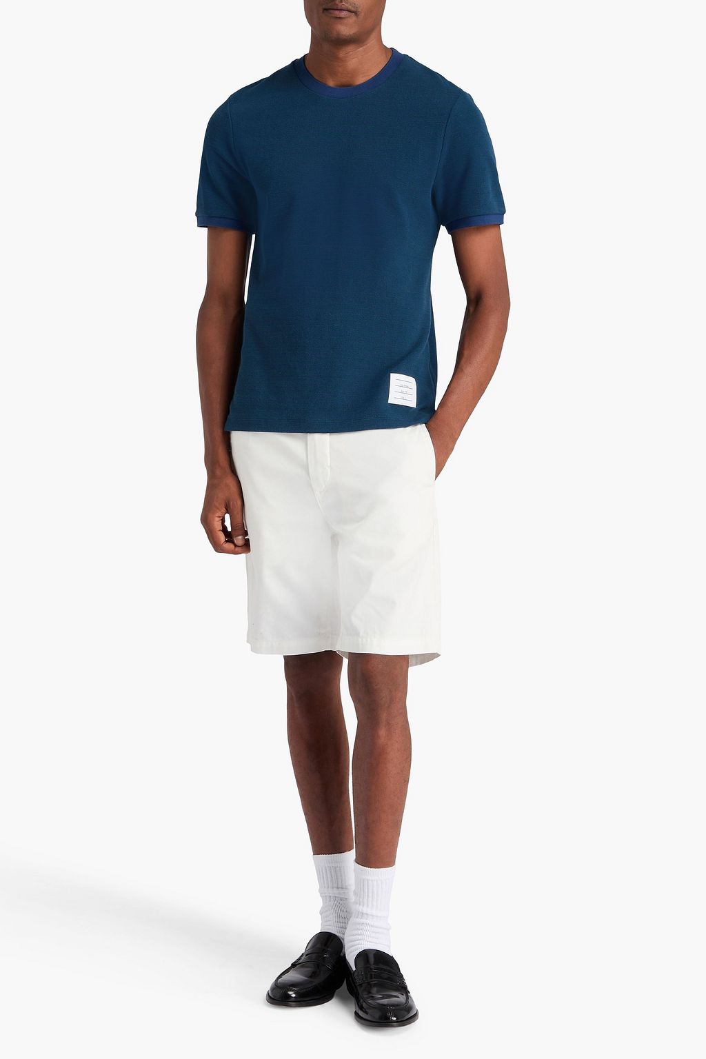 THOM BROWNE Striped cotton T-shirt