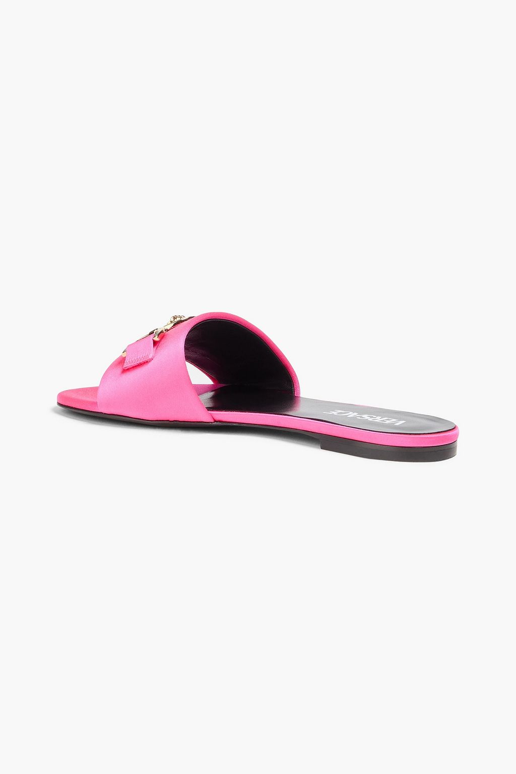VERSACE Crystal-embellished satin slides