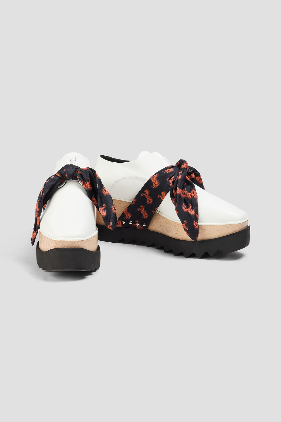  Stella Mccartney - Elyse Plateau-brogues Mit Schleife - Weiß - Eu 34 