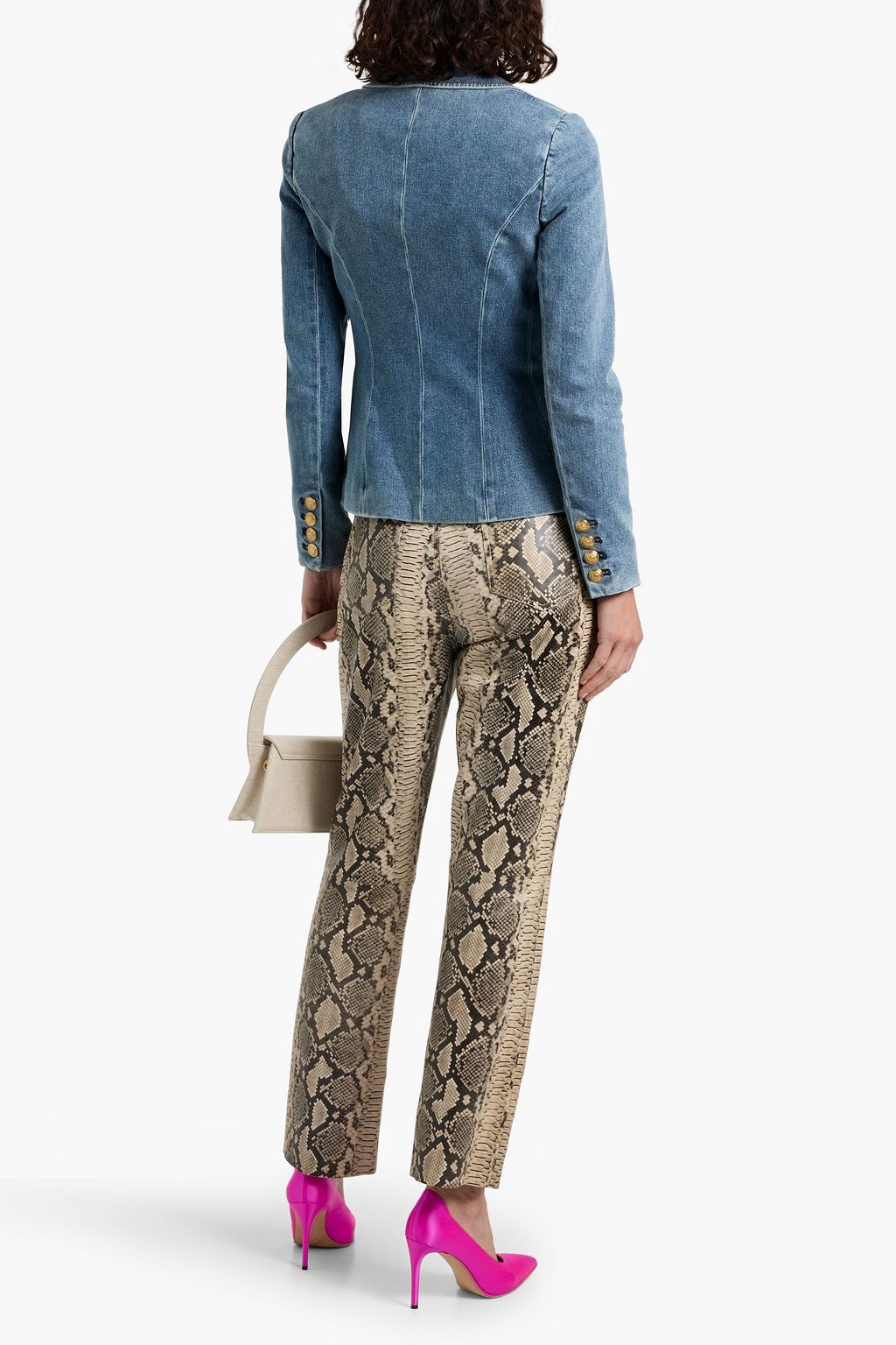 ALICE + OLIVIA Iana denim blazer