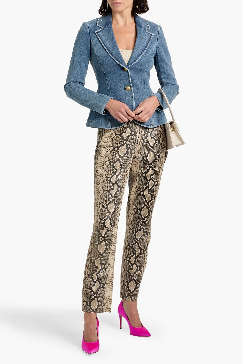 ALICE + OLIVIA Iana denim blazer