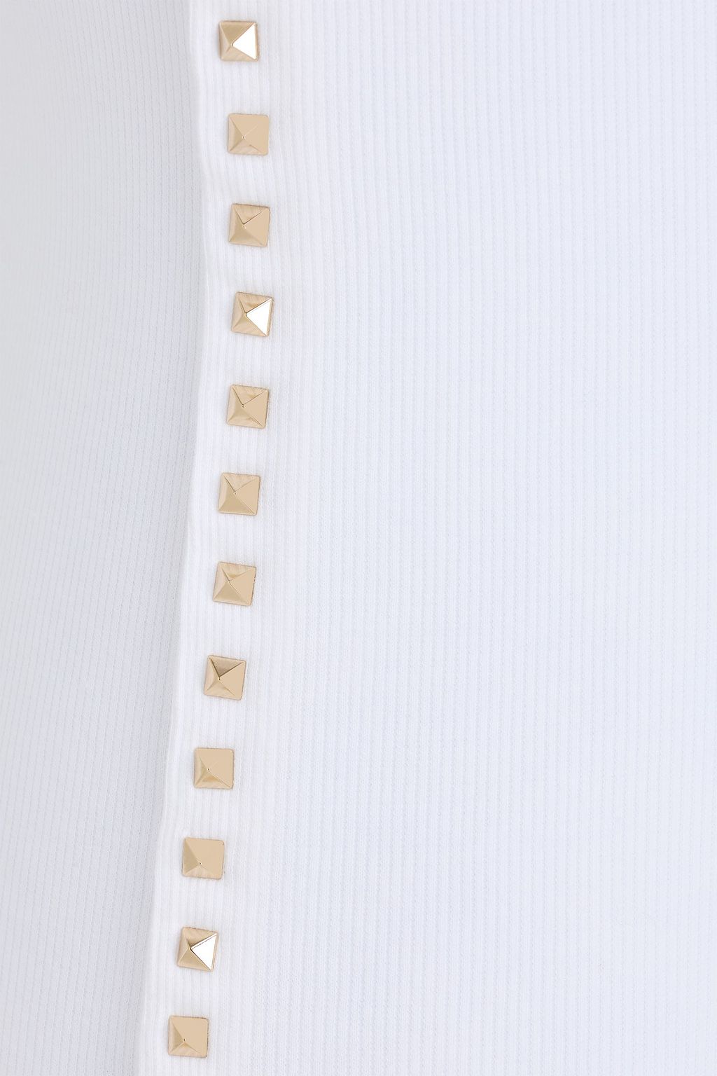 VALENTINO GARAVANI Studded ribbed cotton-blend jersey tank