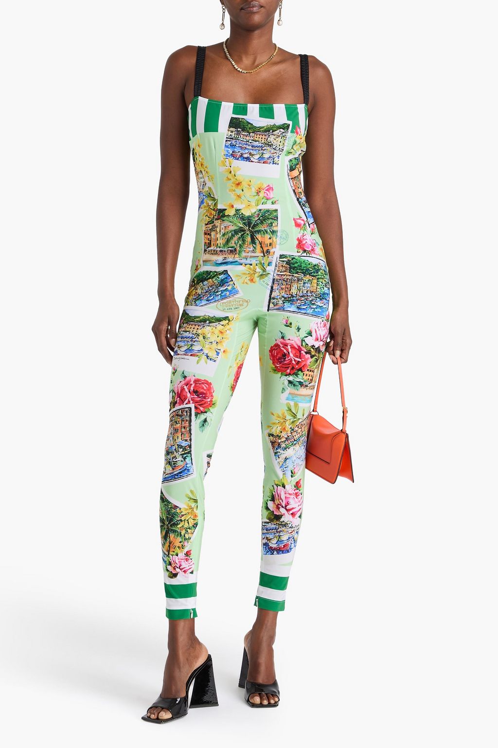 DOLCE&GABBANA Printed stretch-jersey jumpsuit
