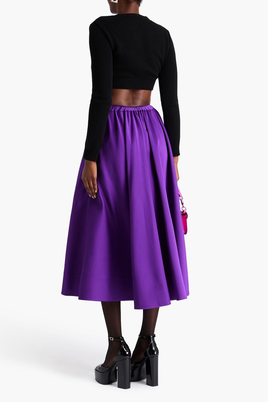 VALENTINO GARAVANI Duchesse-satin midi skirt