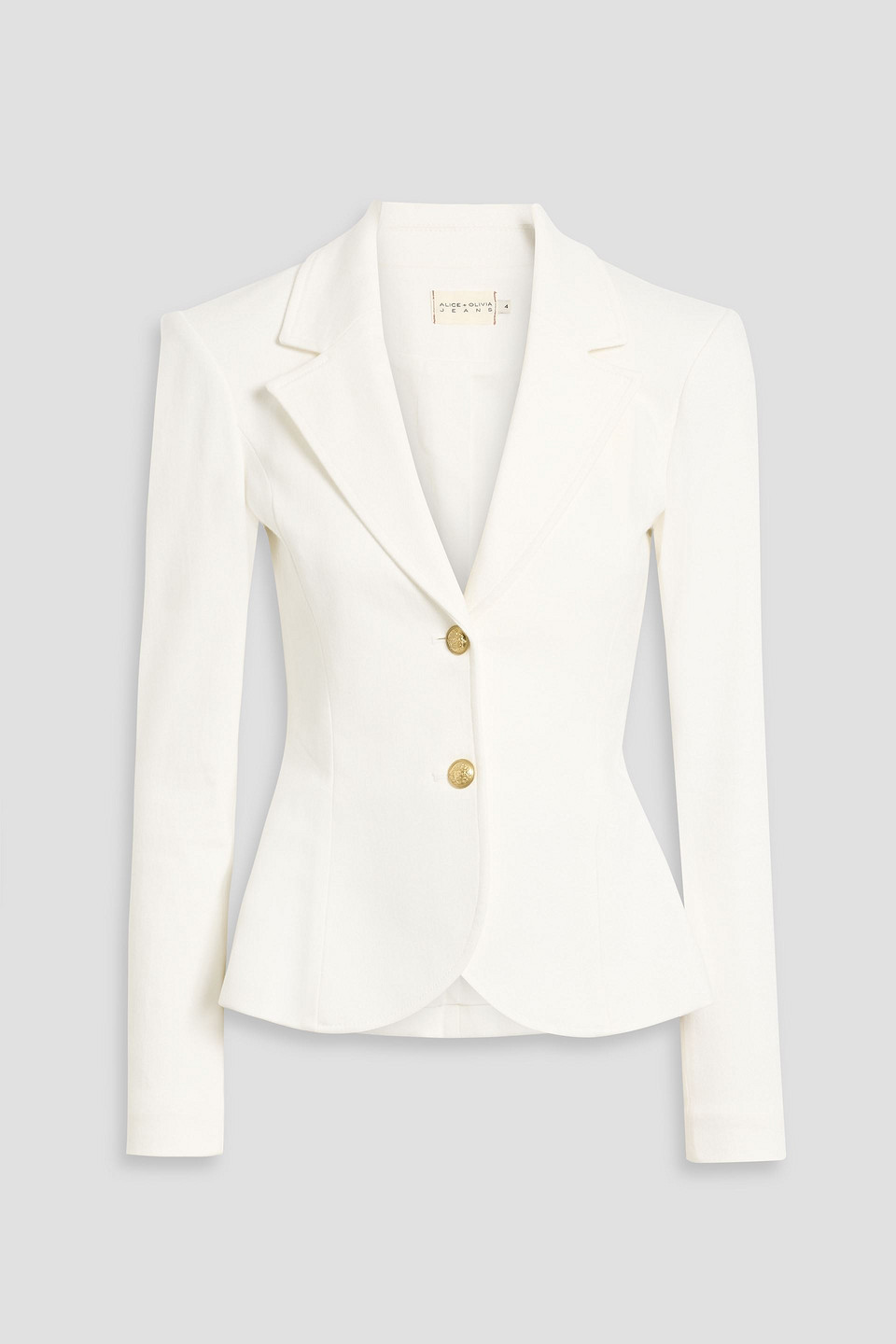 Alice And Olivia Iana Denim Blazer In White