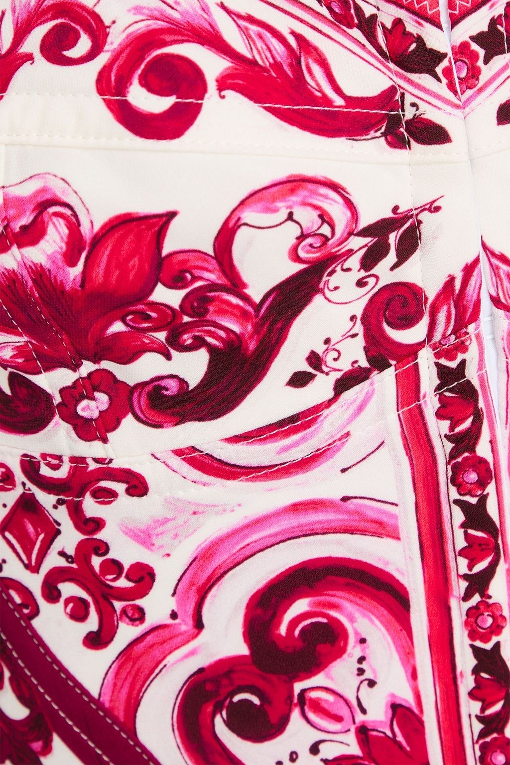 DOLCE&GABBANA Printed  silk-blend satin and mesh midi dress