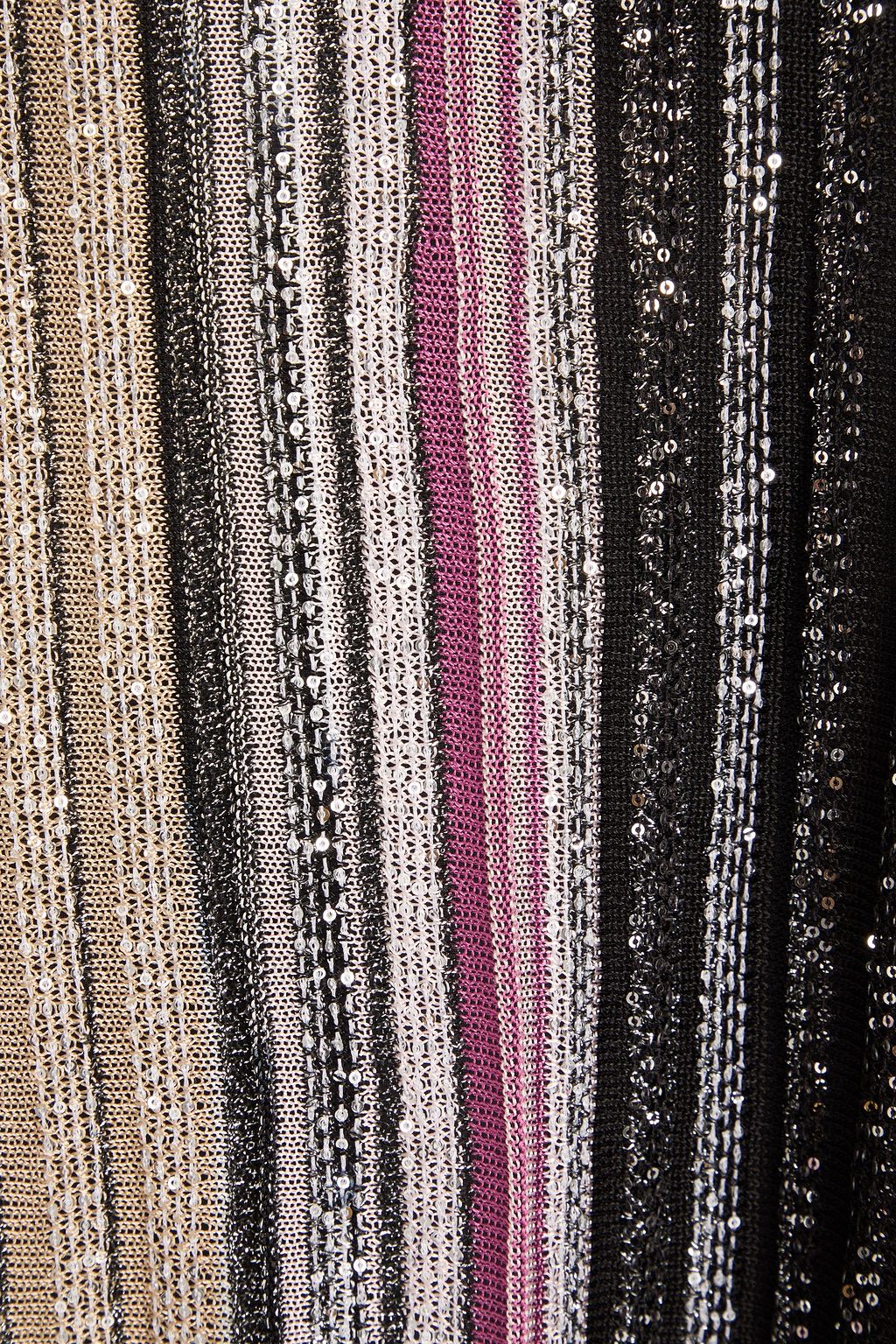MISSONI Metallic striped crochet-knit sweater