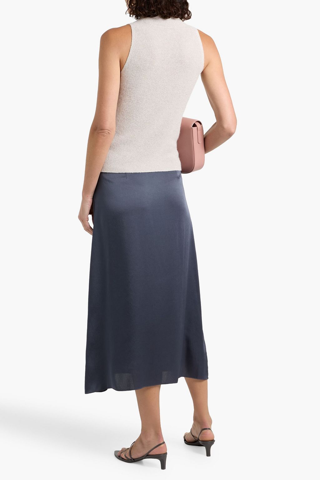 VINCE. Metallic knitted turtleneck top