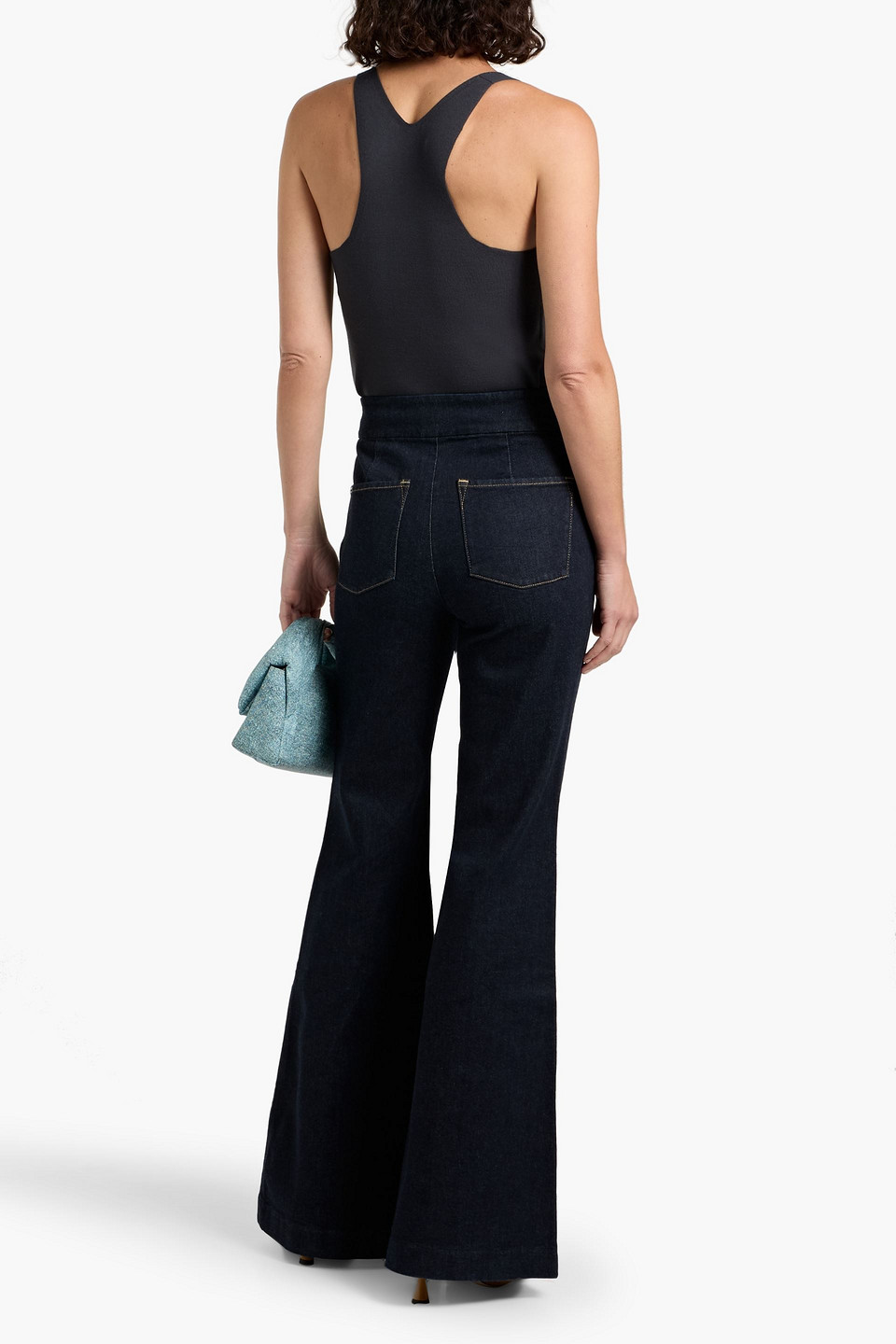 Alice And Olivia Trouser High-rise Flared Jeans In Blue