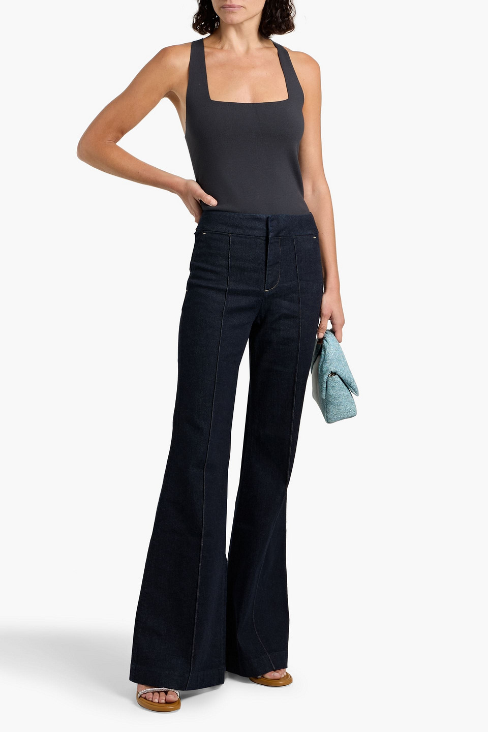 Alice And Olivia Trouser High-rise Flared Jeans In Blue