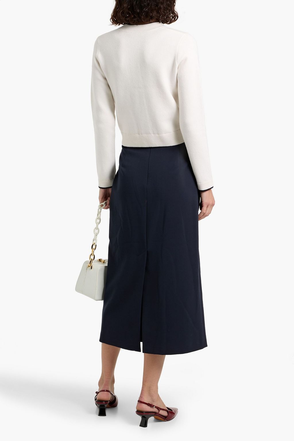 VINCE. Crepe midi skirt