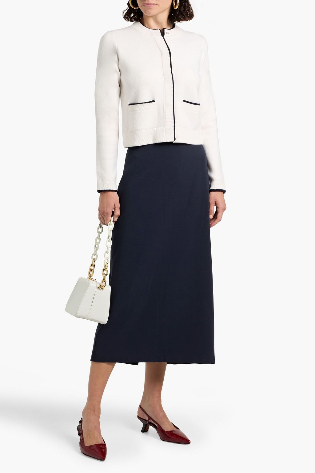 VINCE. Crepe midi skirt