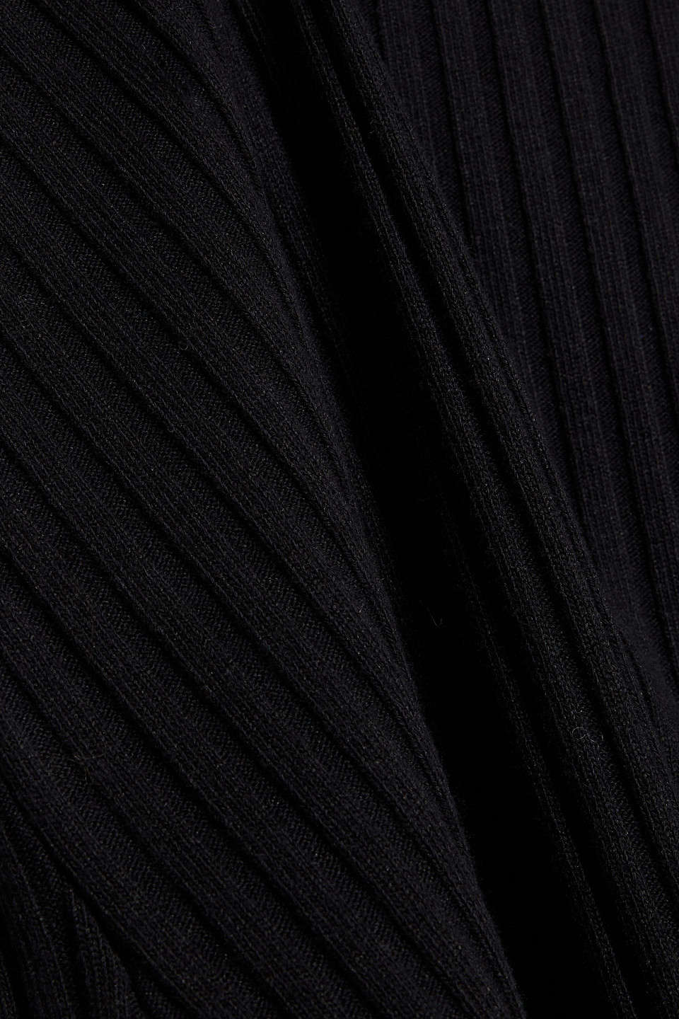 Vince Ribbed-knit Cotton-blend Maxi Dress In Black
