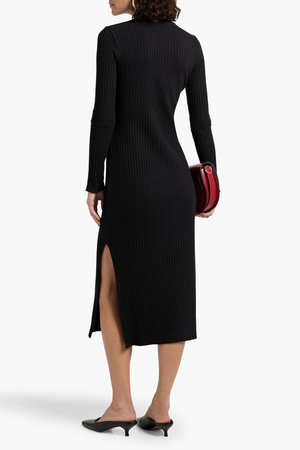 VINCE. Ribbed cotton-blend midi dress