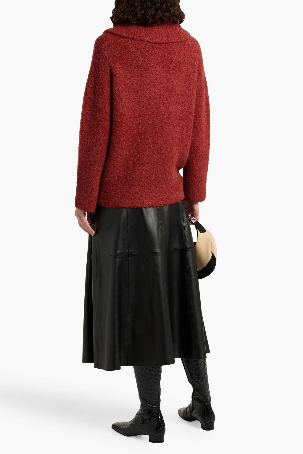 VINCE. Bouclé-knit turtleneck sweater
