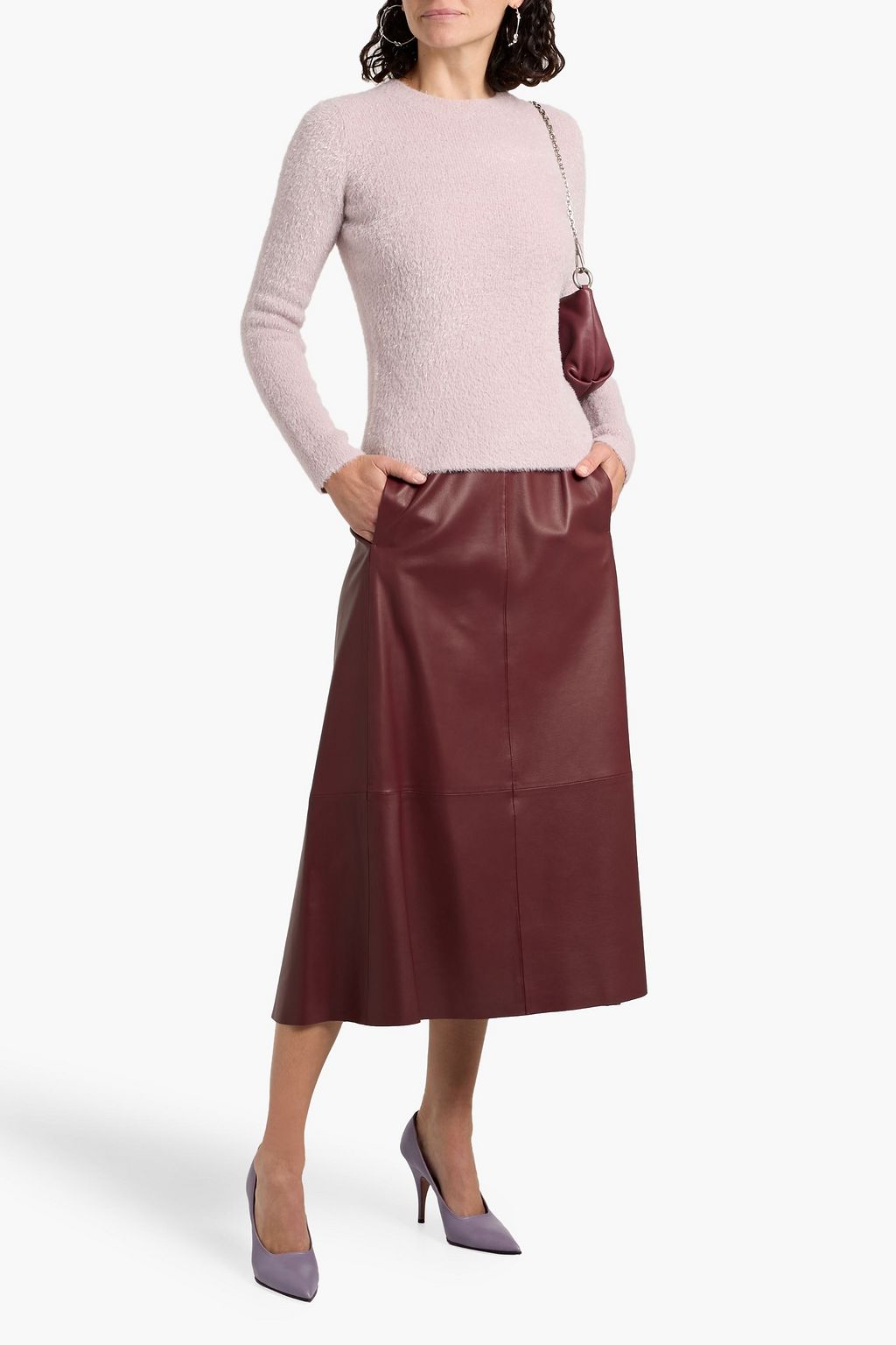 VINCE. Brushed knitted and tinsel sweater